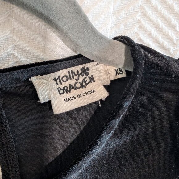 Molly Bracken Black Velvet Dress Sheer Puff Sleeves Size XS - S Whimsigoth - Picture 5 of 14